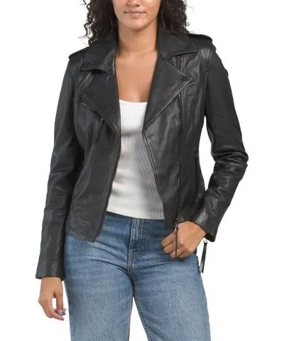 Tj Maxx Leather Genuine Biker Jacket For Women