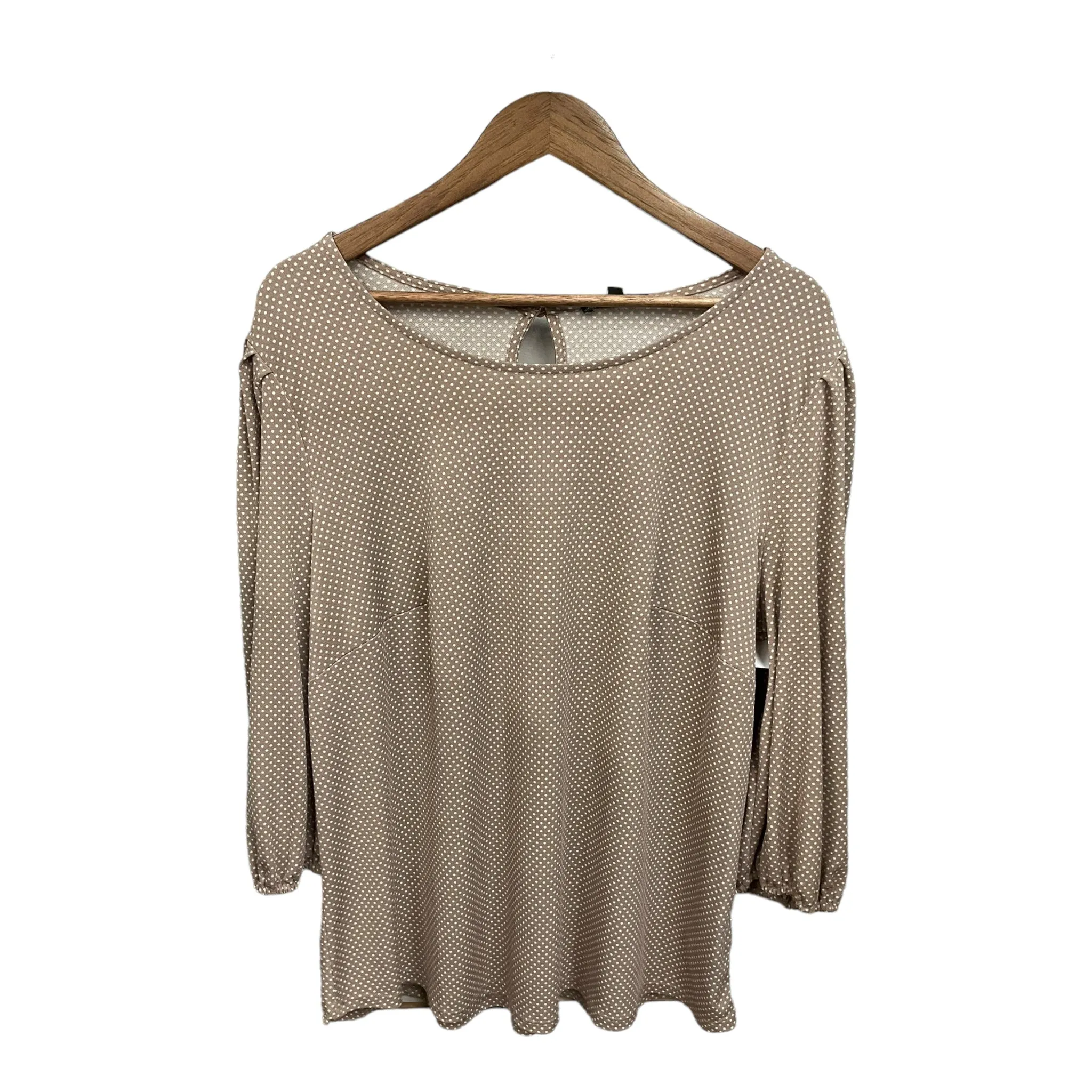 Top Long Sleeve By Adrianna Papell In Taupe, Size: 1x