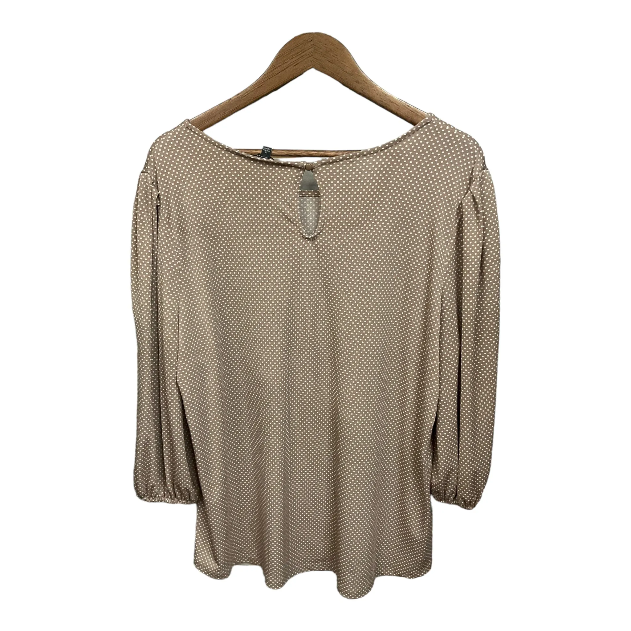 Top Long Sleeve By Adrianna Papell In Taupe, Size: 1x