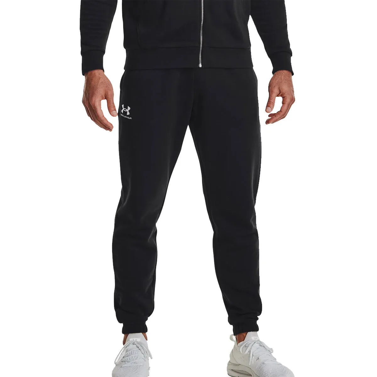 Under Armour Essential Fleece Joggers - Mens - Black/White