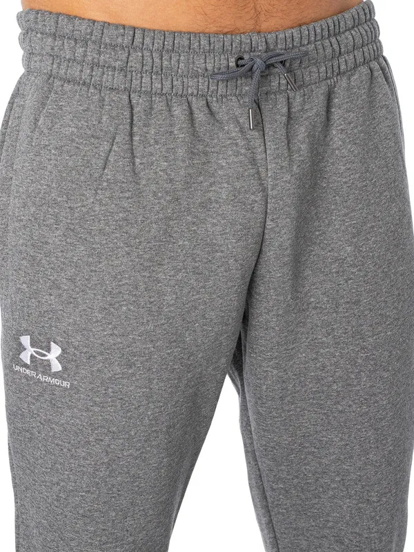 Under Armour Essential Fleece Joggers - Pitch Gray Medium Heather / White