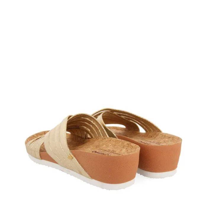 WEDGE SANDALS WITH GOLDEN STRAPS FOR WOMEN BREAGE