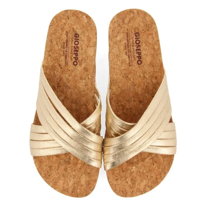 WEDGE SANDALS WITH GOLDEN STRAPS FOR WOMEN BREAGE