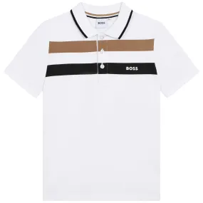 WHITE SHORT SLEEVE POLO T- SHIRT