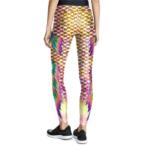 Women Scale Legginas Simulation Mermaid Sexy High Wiast Leggins 3D Printed Colorful Leggins Pants Wholesale Plus Size