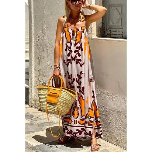 Women's Regular Dress Vacation Strap Printing Sleeveless Printing Maxi Long Dress Holiday Daily Beach