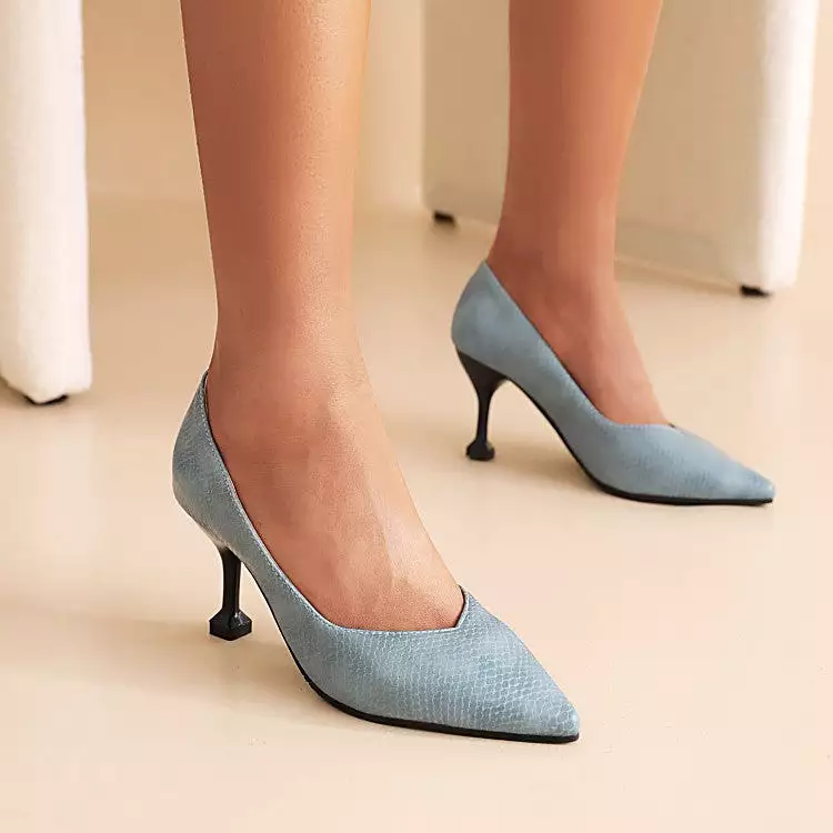 Women's Print Pointed Toe Stiletto Heel Pumps