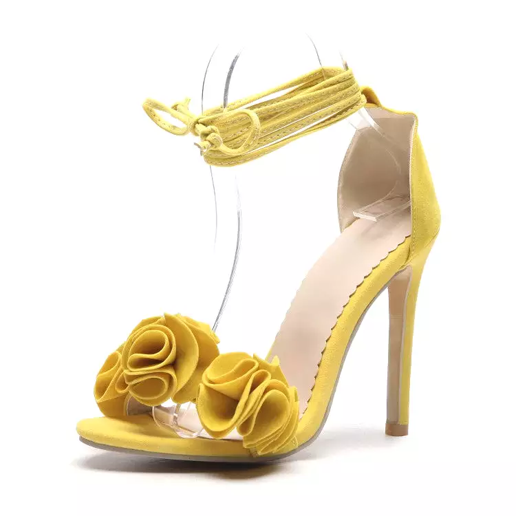 Women's Strap Tied Peep Toe Stiletto High Heel Sandals