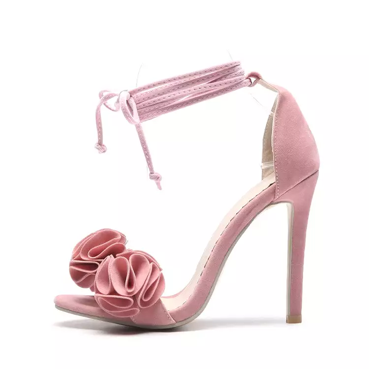 Women's Strap Tied Peep Toe Stiletto High Heel Sandals