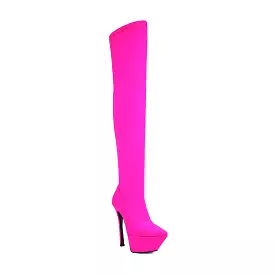 Women's Stretch Pointed Toe Stiletto Heel Platform Over the Knee Boots