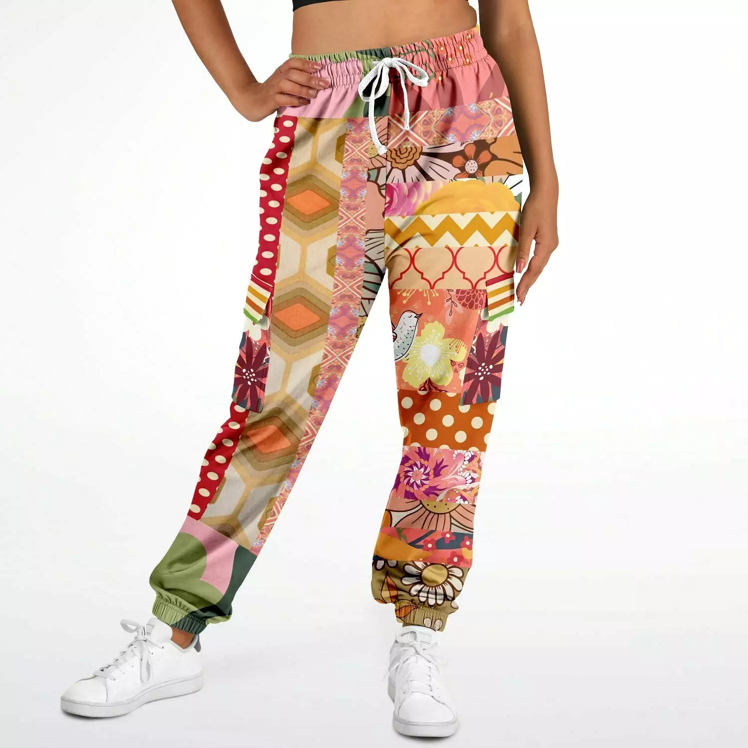 Yogananda Floral Patchwork Unisex Cargo Sweats